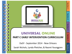 Universal Online Part C Early Intervention Curriculum