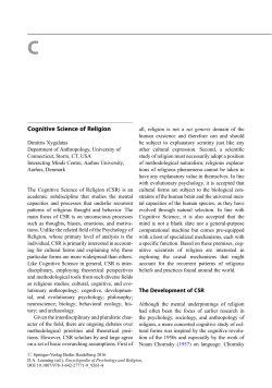 Cognitive Science of Religion