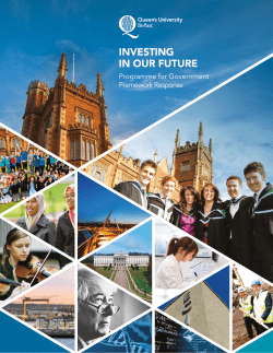 investing in our future - Queen`s University Belfast