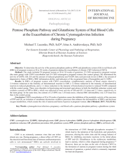 Pentose Phosphate Pathway and Glutathione System of Red Blood