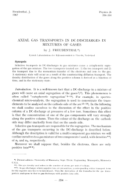 axial gas transports in dc-discharges in mixtures of gases