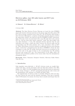 Electron spikes, type III radio bursts and EUV jets on 22 February 2010
