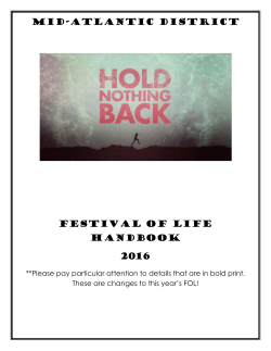 2016 District FOL Handbook - Mid-Atlantic District Church of the