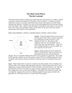 The Ideal Team Player Patrick Lencioni