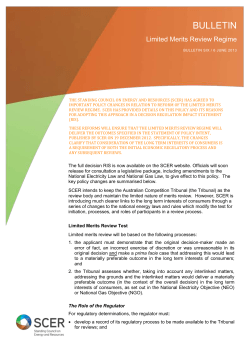 SCER Bulletin 6 - COAG Energy Council