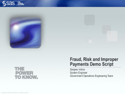 Fraud, Risk and Improper Payments Demo Script