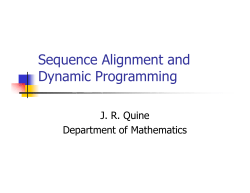 Sequence Alignment and Dynamic Programming