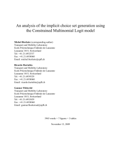 An analysis of the implicit choice set generation using the