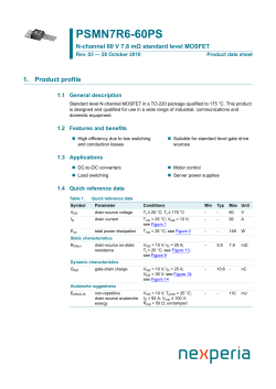 PSMN7R6-60PS N-channel 60 V 7.8 m&Omega; standard level MOSFET