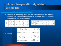 A plane-plus-parallax algorithm Basic Model