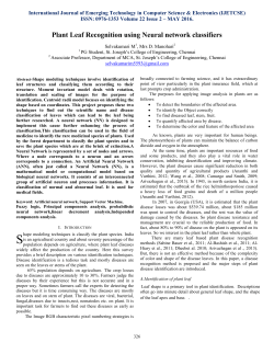 Plant Leaf Recognition using Neural network classifiers