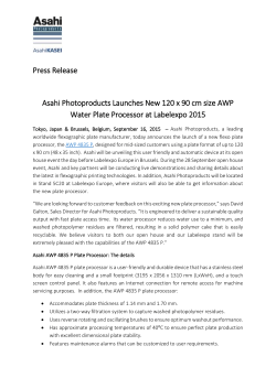 Asahi Photoproducts Launches New 120 x 90 cm size AWP Water