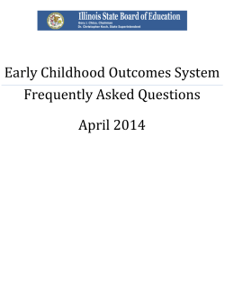 Early Childhood Outcomes System Frequently Asked Questions