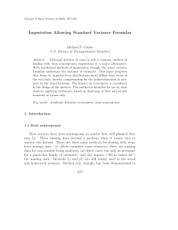 Imputation Allowing Standard Variance Formulas