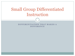 Small Group Differentiated Instruction