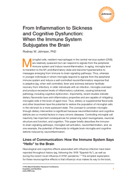 From Inflammation to Sickness and Cognitive