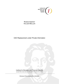 CEO Replacement under Private Information - imfs
