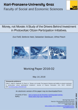 Money, not Morale: A Study of the Drivers Behind Investment in