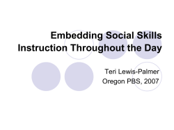 Embedding Social Skills Instruction Throughout