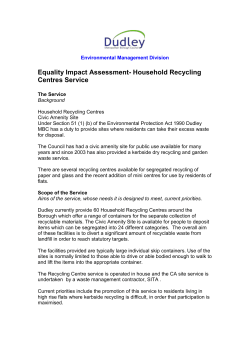 Equality Impact Assessment- Kerbside Recycling