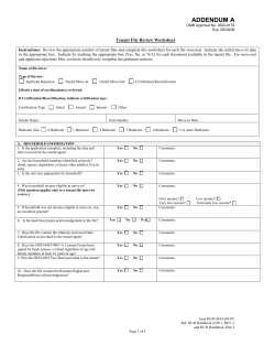 Tenant File Review Worksheet
