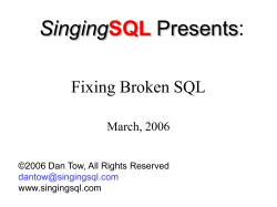 Fixing Broken SQL