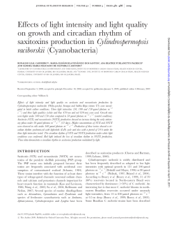 Effects of light intensity and light quality on growth and