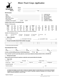 Motor Truck Cargo Insurance Application