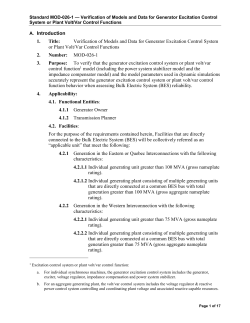 A. Introduction 1. Title: Verification of Models and Data for