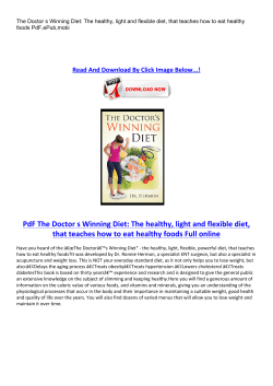 PdF The Doctor s Winning Diet: The healthy, light