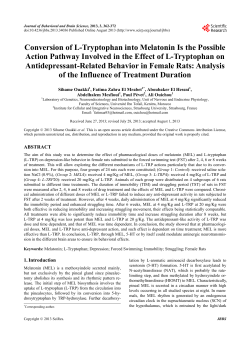 Conversion of L-Tryptophan into Melatonin Is the Possible Action