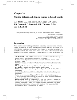 Chapter 20 Carbon balance and climate change in boreal forests