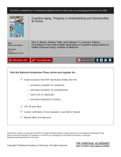 Cognitive Aging: Progress in Understanding and Opportunities for