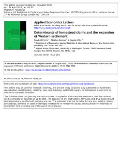 Applied Economics Letters Determinants of homestead claims and