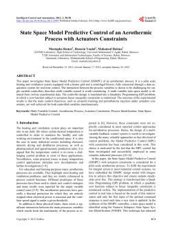State Space Model Predictive Control of an Aerothermic Process
