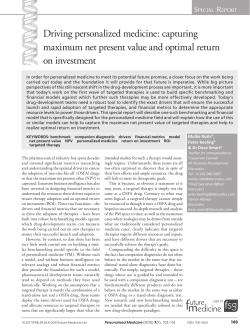 Driving personalized medicine: capturing maximum net present