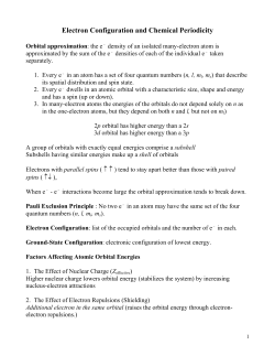 Electron Configuration and Chemical Periodicity
