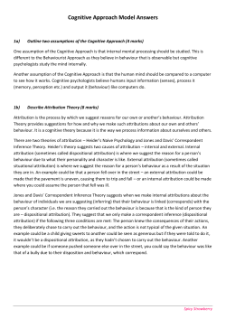 Cognitive Approach Model Answers
