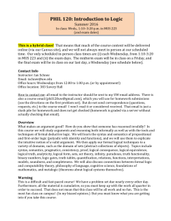 PHIL 120: Introduction to Logic - UW Canvas