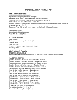PREPSCHOLAR GMAT FORMULAS PDF GMAT Geometry