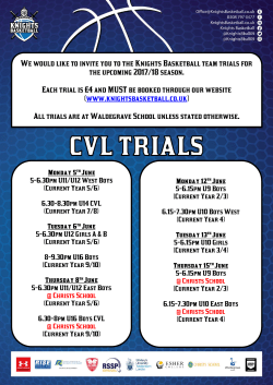 We would like to invite you to the Knights Basketball team trials for