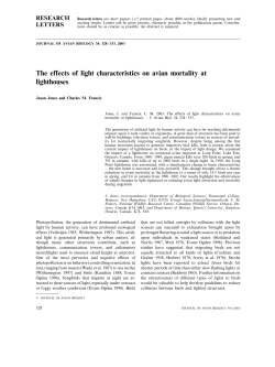 The effects of light characteristics on avian mortality at lighthouses