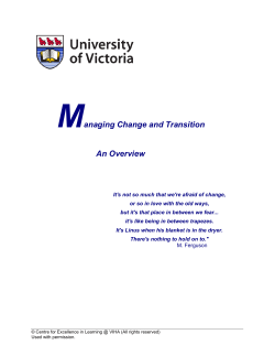 Managing Change and Transition