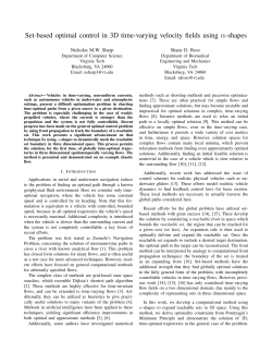 Set-based optimal control in 3D time-varying velocity fields using &alpha;