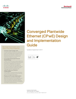 Converged Plantwide Ethernet (CPwE)