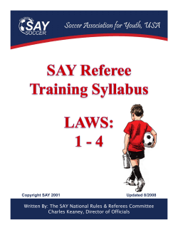 SAY Referee Training Syllabus