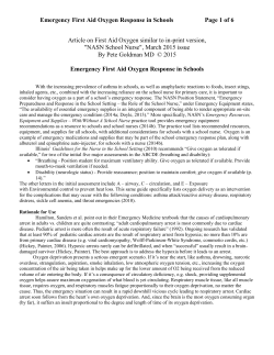 Emergency First Aid Oxygen Response in Schools Page 1 of 6