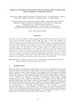 CHEMICAL WEAPONS CONVENTION AND ITS APPLICATION