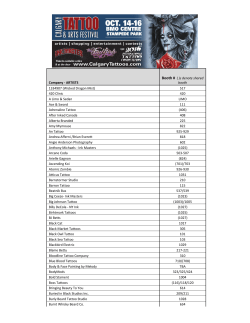Company - ARTISTS Booth # ( )s denote shared booth 1334907