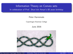 Information Theory on Convex sets